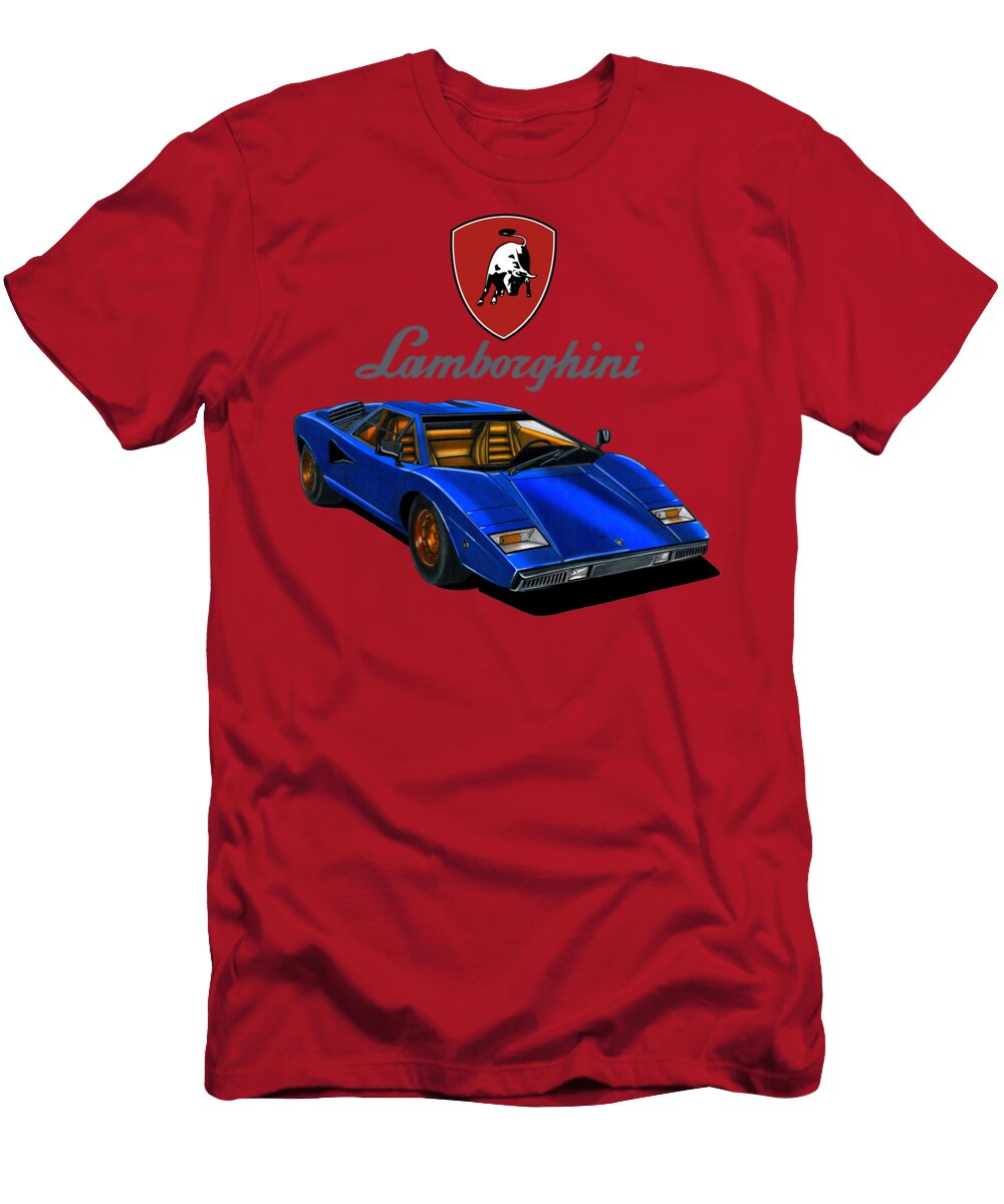 4 Italian Legendary Supercar Lamborghini Countach Lp400 V12 Vladyslav Shapovalenko T-Shirt