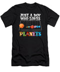 4 Just a Boy Who Loves Planets I Funny Science Bi Nutz T-Shirt