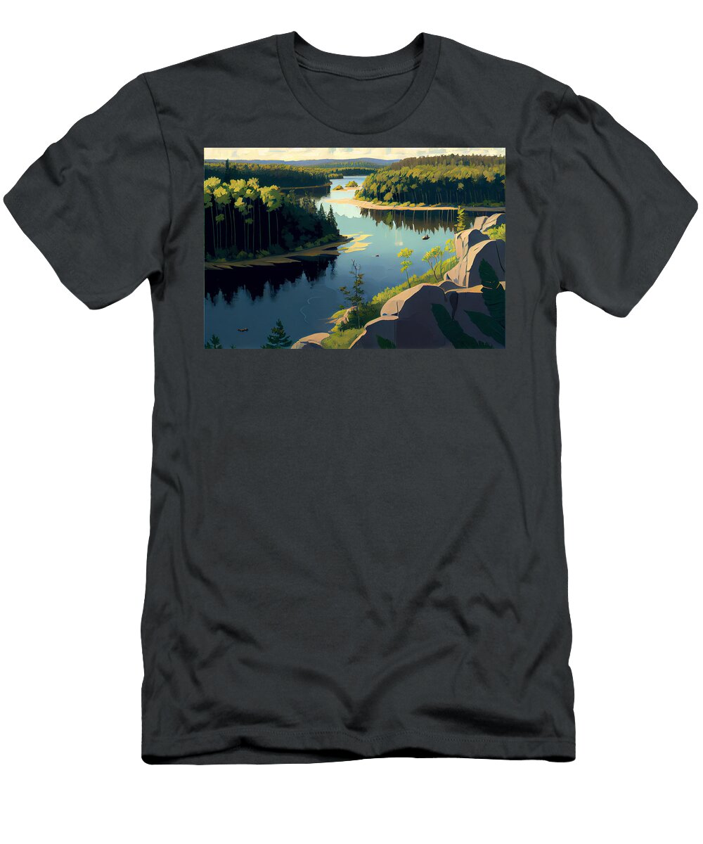 4 Kenogami River Ontario Canada in a Jack Kirby S By Asar Studios Celestial Images T-Shirt