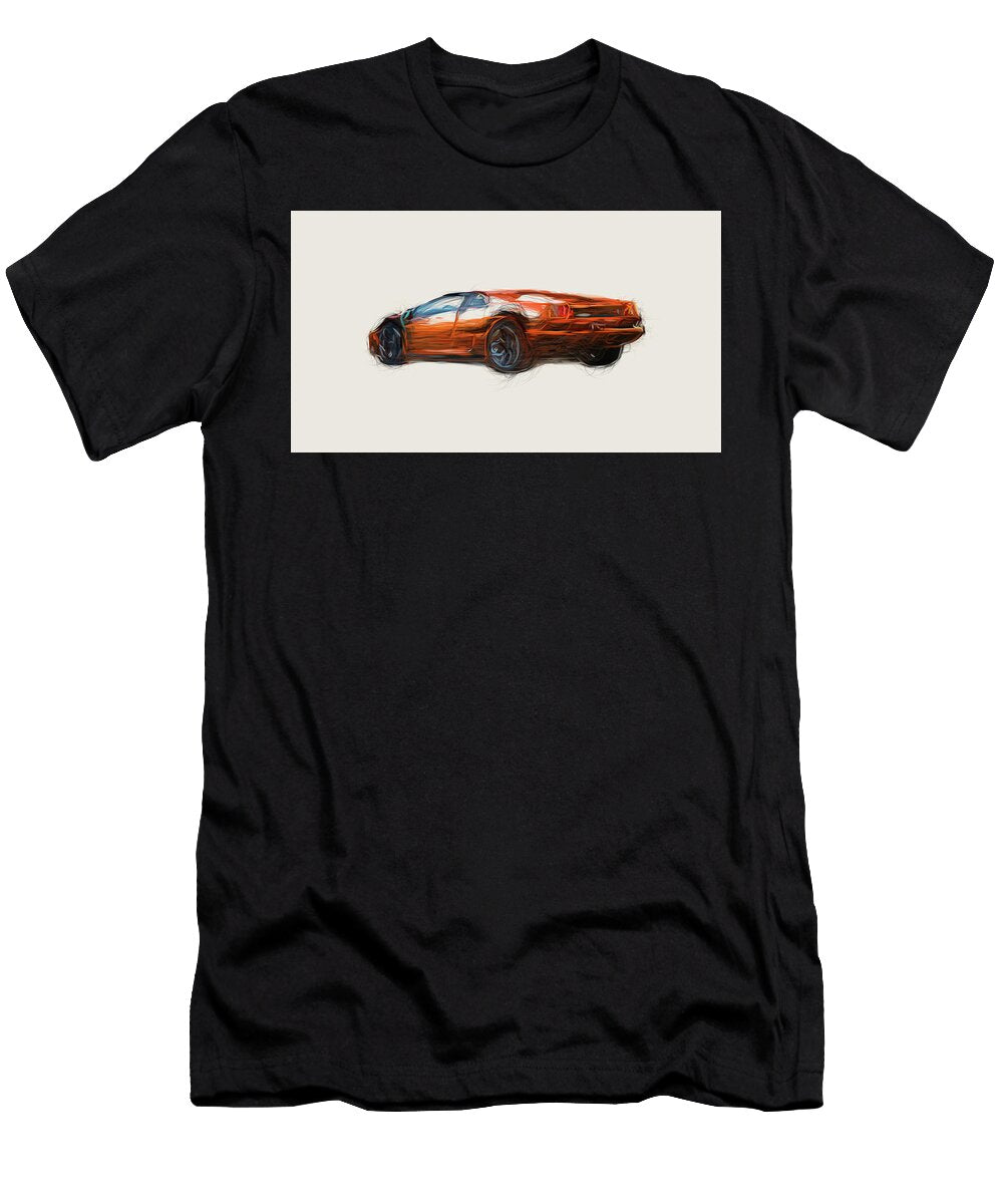 4 Lamborghini Diablo Vt 60 Car Drawing Carstoon Concept T-Shirt