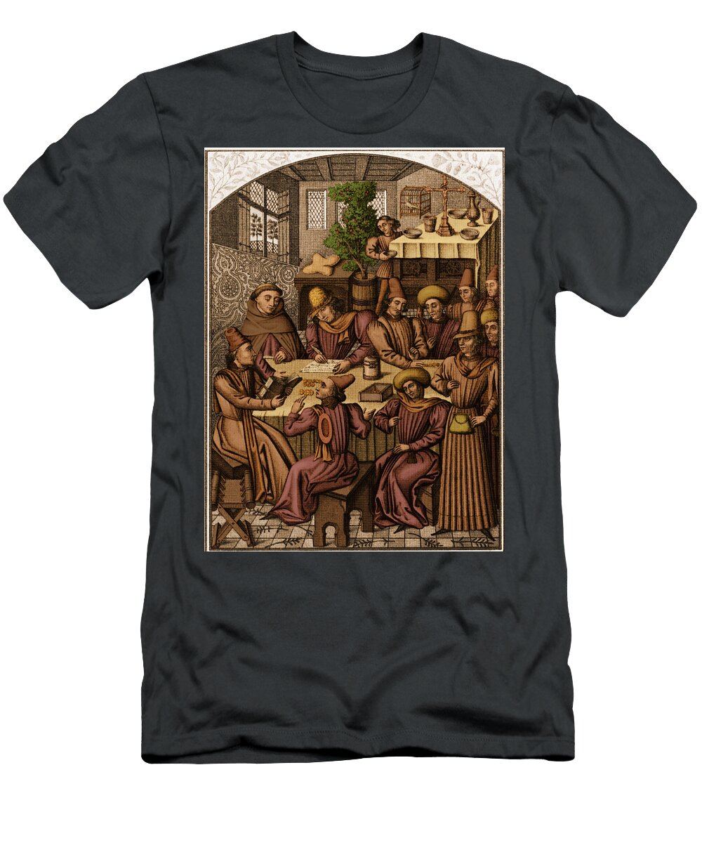 4 Medieval Accountants 1466 Science Source T-Shirt