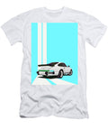 4 Porsche 911 930 Classic Poster Light Blue Cyan Background Thespeedart T-Shirt