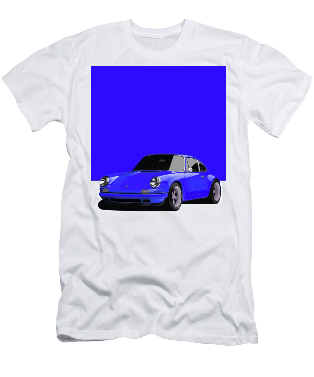 4 Porsche 911 Classic Restomod Poster Blue Thespeedart T-Shirt