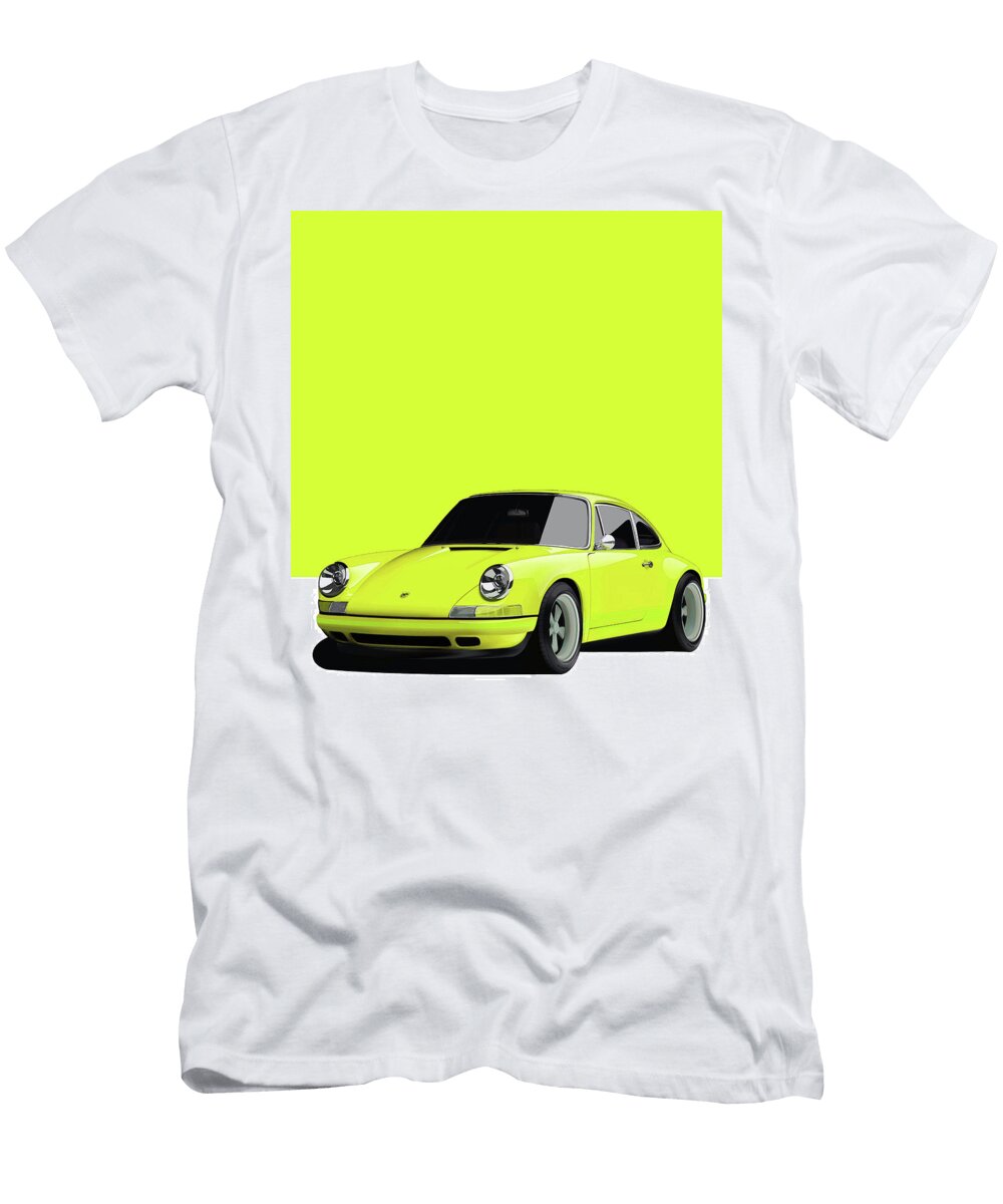 4 Porsche 911 Classic Restomod Poster Yellow Thespeedart T-Shirt