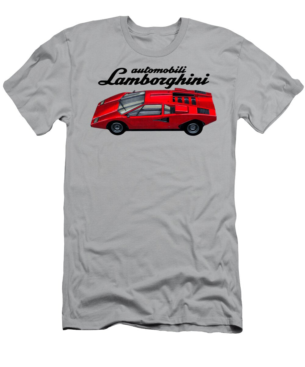 4 Red Beautiful Italian Legendary Vintage Supercar Lamborghini Countach 70s Vladyslav Shapovalenko T-Shirt
