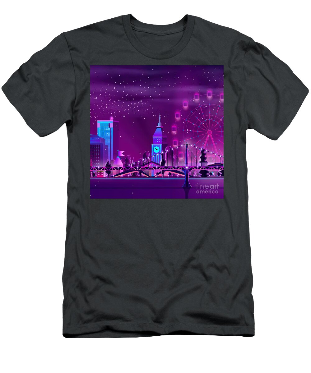 4 Synthwave Neon City Evie Keeley T-Shirt