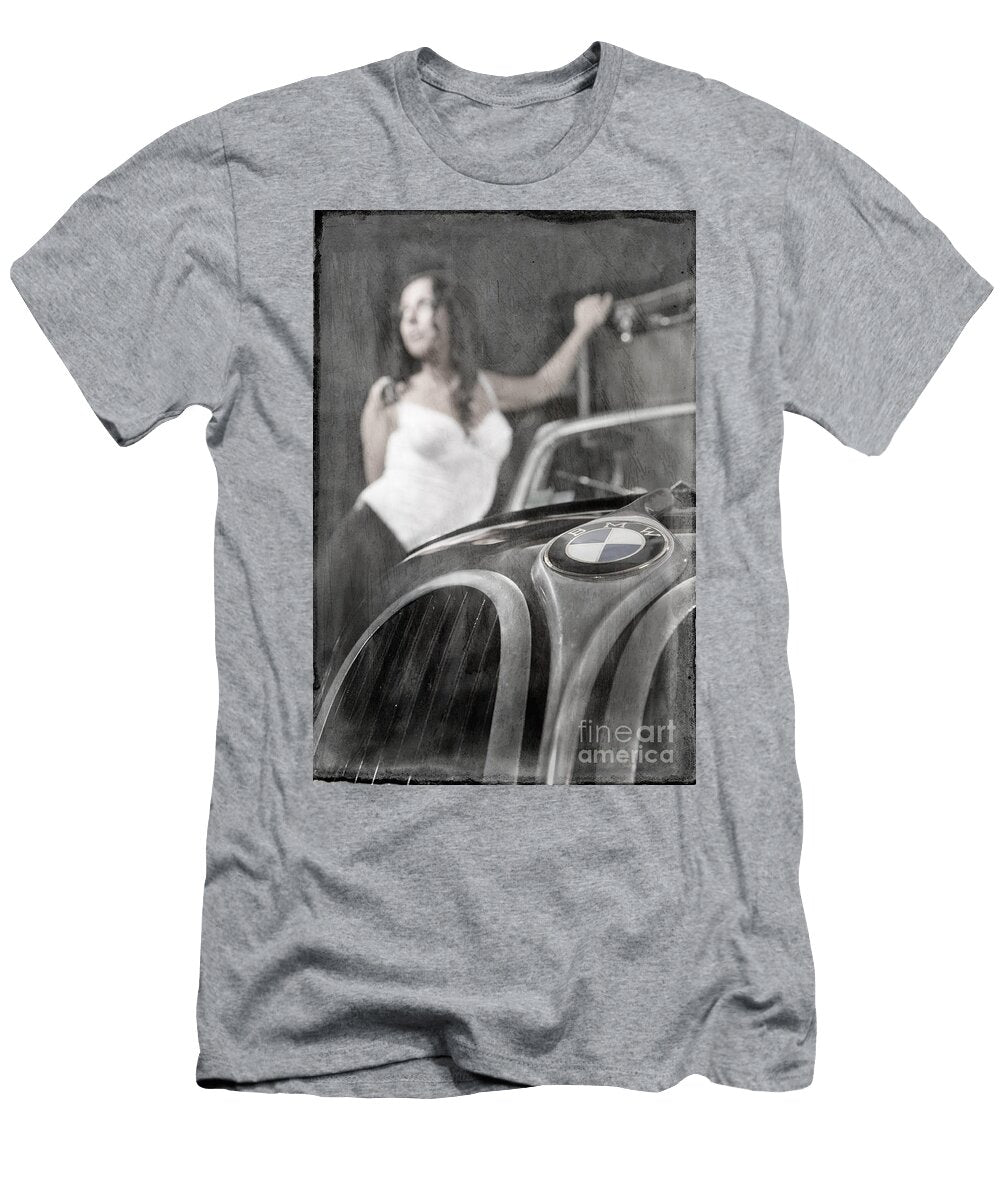 4 the Girl on the Background of Vintage Car Andrey Godyaykin T-Shirt