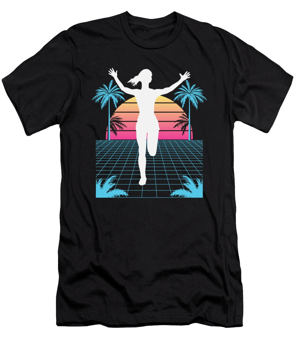 4 Vaporwave Synthwave Marathon Trail Running Greenoptix T-Shirt