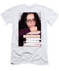 4 Woman with Stack of Books Liss Art Studio T-Shirt