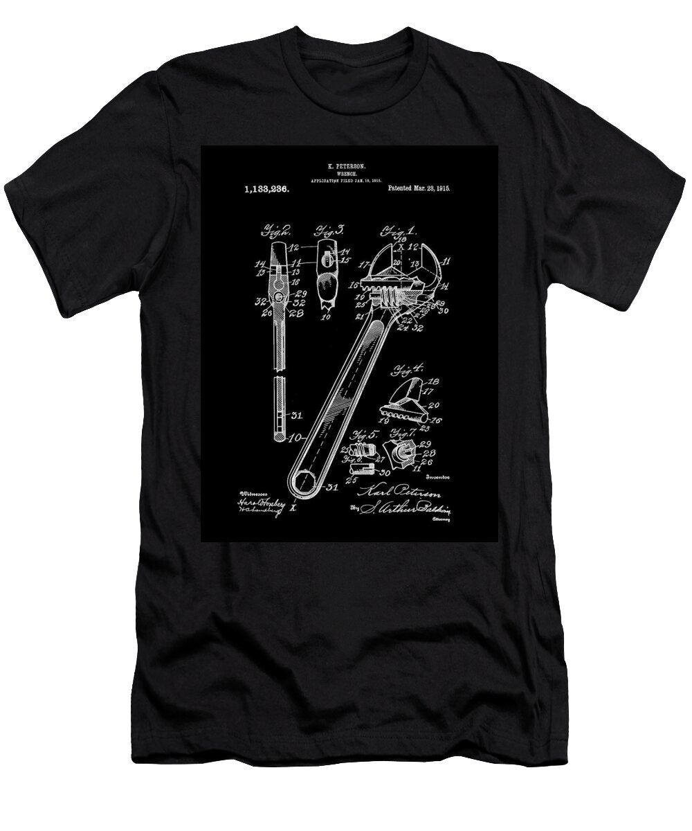 4 Wrench Patent 1915 Stephen Younts T-Shirt