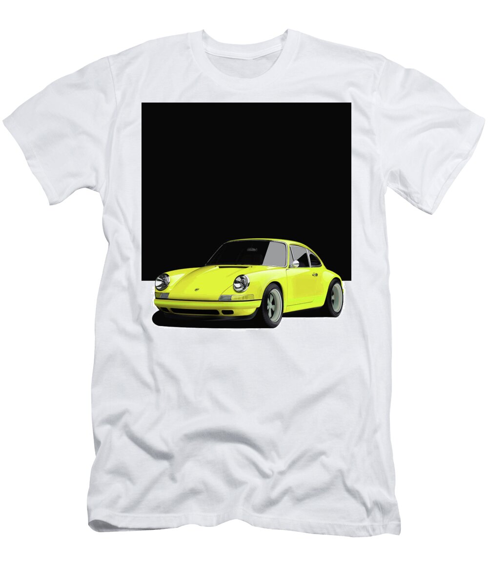 4 Yellow Porsche 911 Classic Restomod Poster Thespeedart T-Shirt