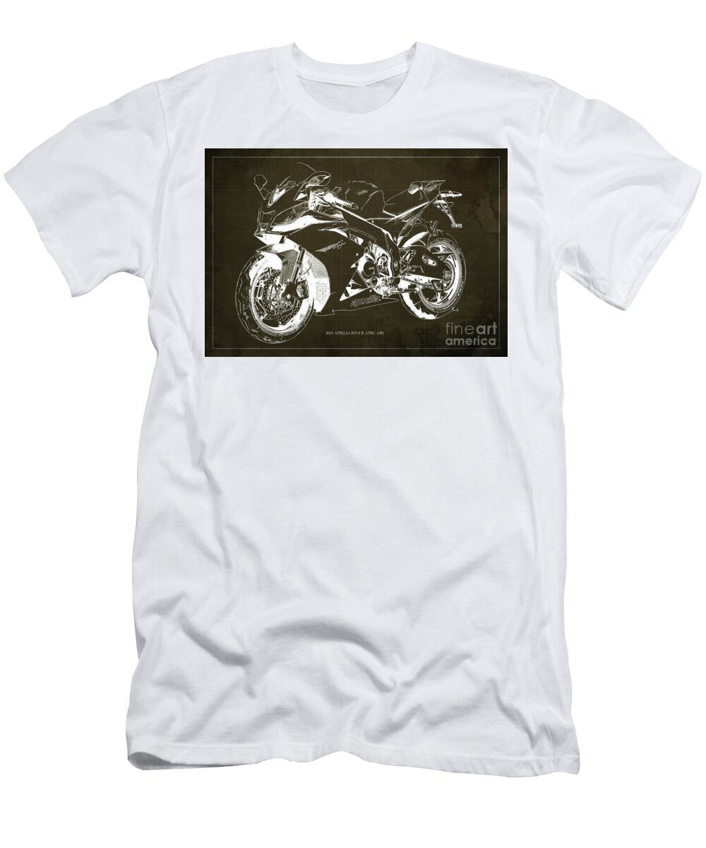 404 2015 Rsv4 R Aprc Abs Blueprintbrown Backgroundmotorcycle Blueprint Brush and Bike T-Shirt
