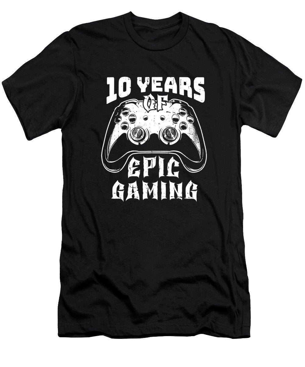 42 Gaming 10th Birthday Video Games 10 Year Old Gamer Crazy Squirrel T-Shirt