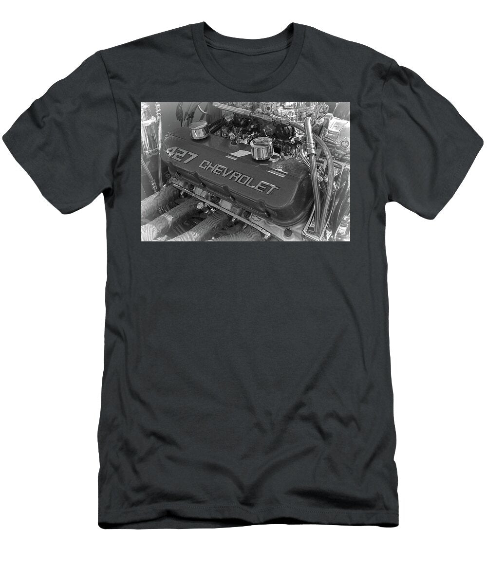 427 Chevrolet Engine B and W Nick Gray T-Shirt