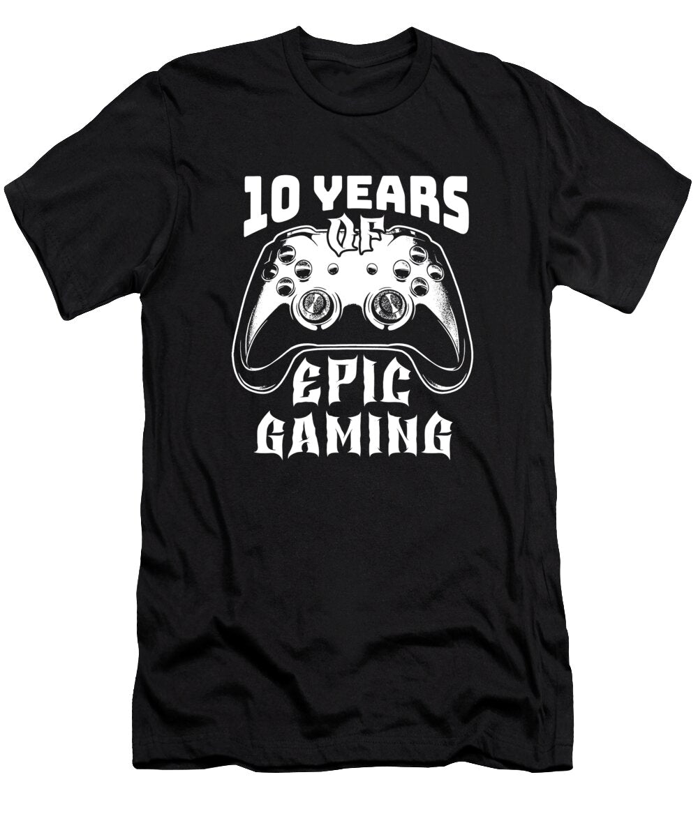 43 Gaming 10th Birthday Video Games 10 Year Old Gamer Crazy Squirrel T-Shirt