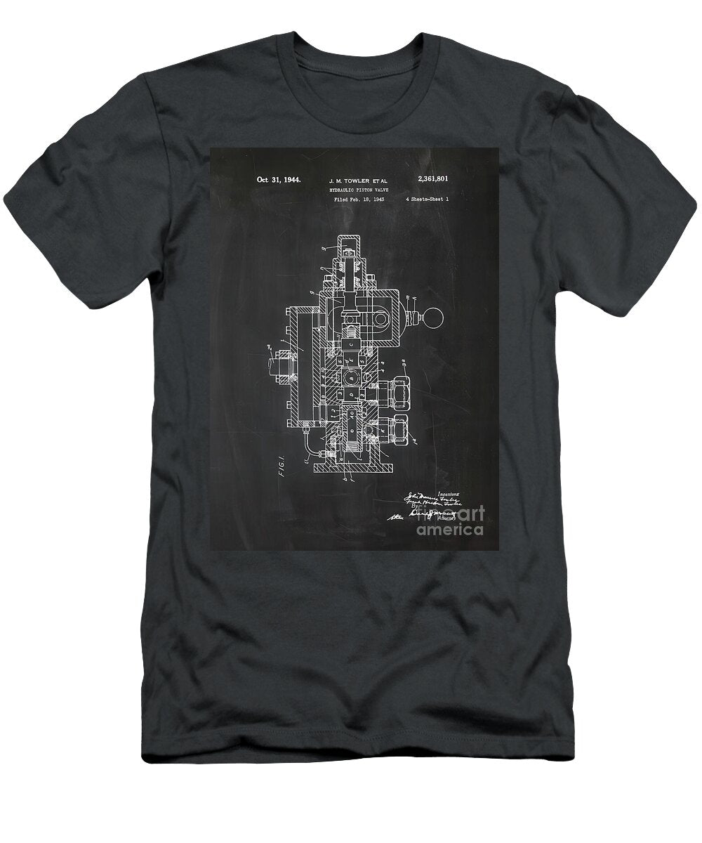 43 Hydraulic Piston Valve Christian Hall T-Shirt