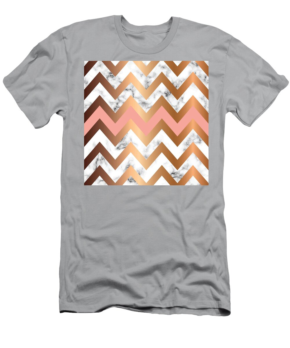 44 Vector Marble Texture Design with Golden Geometric Lines Jelena Obradovic T-Shirt