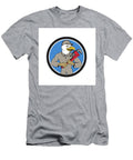 5 Bald Eagle Plumber Monkey Wrench Circle Cartoon Aloysius Patrimonio T-Shirt