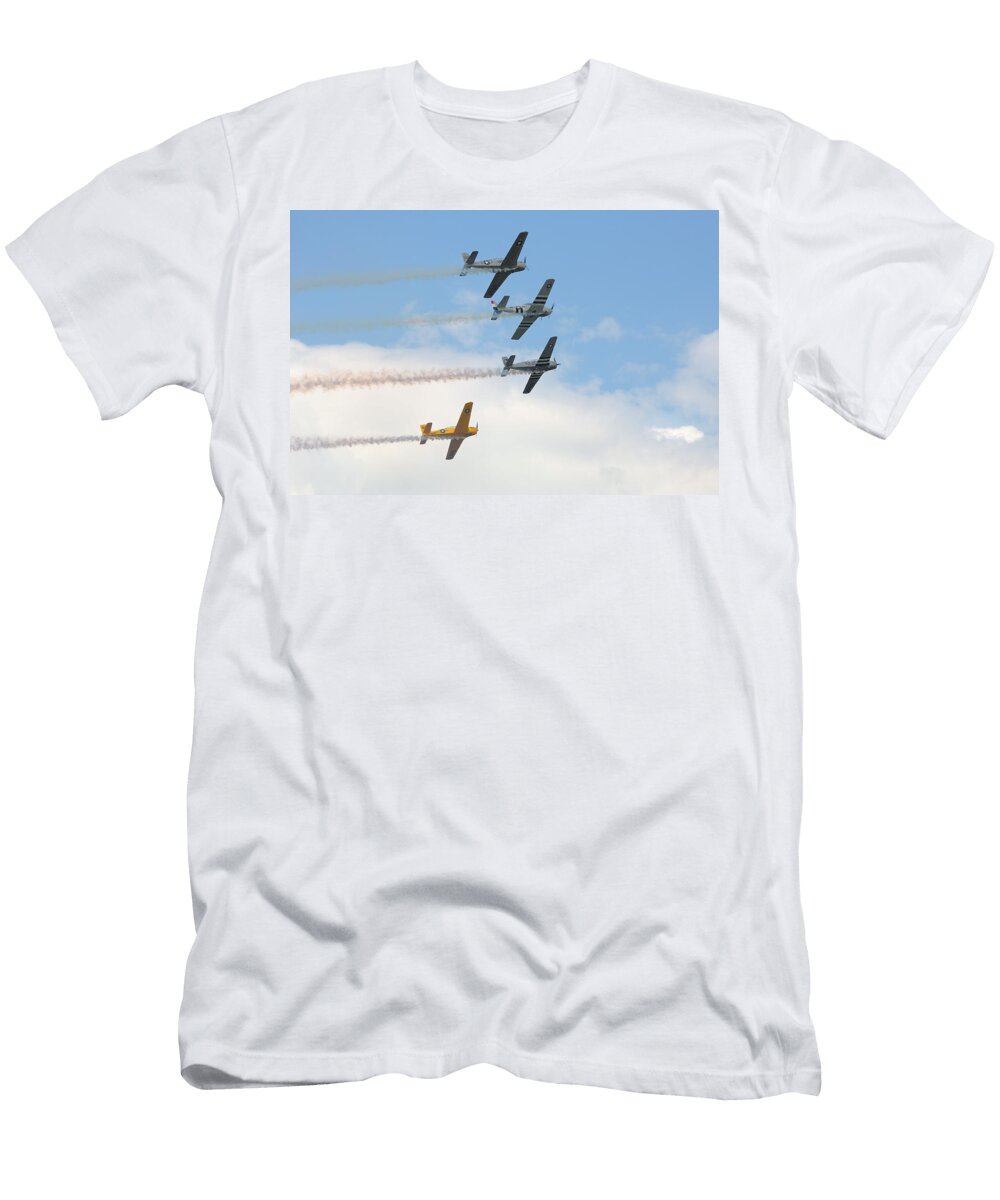 5 Beechcraft T 34 Mentor a Navy Air Force and Ryan Navion Trainer Bruce Beck T-Shirt