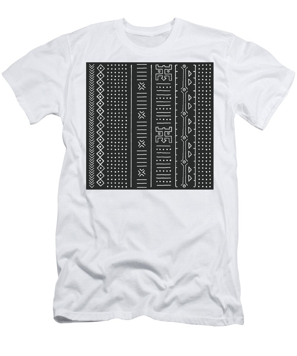 5 Black and White Tribal Ethnic Pattern with Geometric Elements T Jelena Obradovic T-Shirt