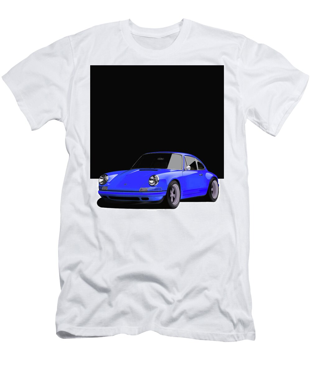 5 Blue Porsche 911 Classic Restomod Poster Thespeedart T-Shirt