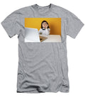 5 Boy Child Businessman in a White and Bow Tie Sits At a Laptop At a Desk in a White Office Elena Saulich T-Shirt
