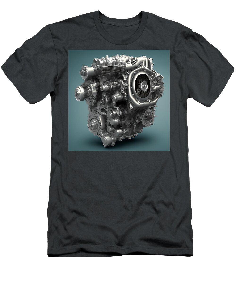 5 Car Engine Gearbox Generative Ai Illustration Miroslav Nemecek T-Shirt
