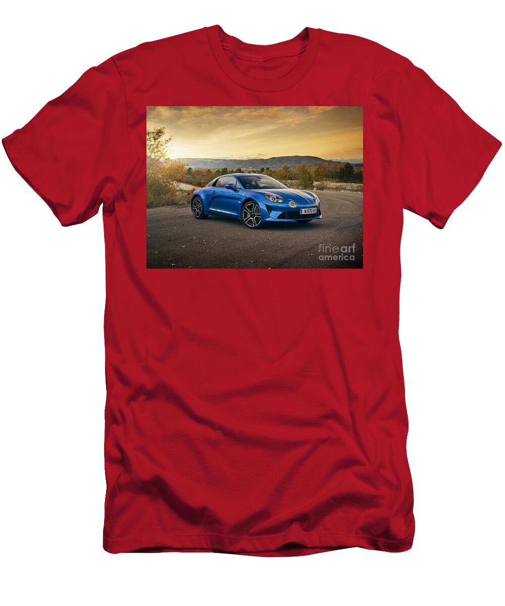 5 Exclusive French Sport Car Blue Alpine A110 Premiere Edition Coupe Turbocharged Engine 18l Tce M5pt Vladyslav Shapovalenko T-Shirt