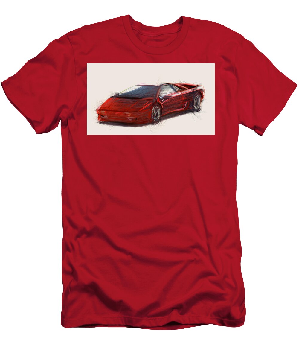 5 Lamborghini Diablo Draw Carstoon Concept T-Shirt