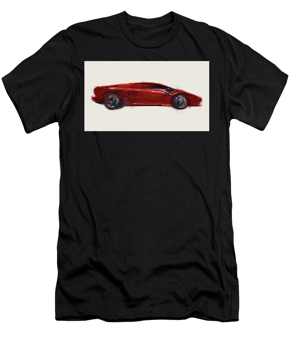 5 Lamborghini Diablo Drawing Carstoon Concept T-Shirt