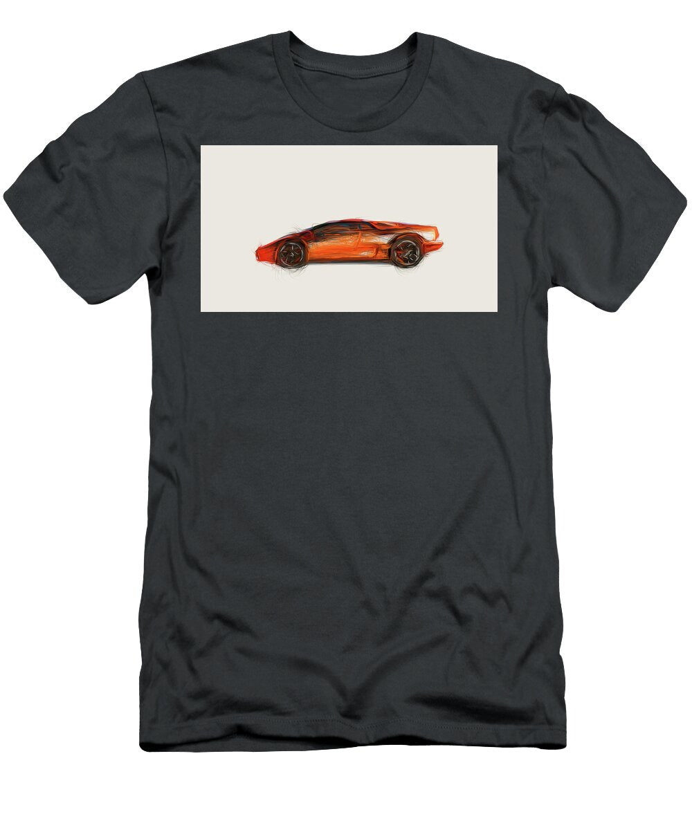 5 Lamborghini Diablo Vt 60 Car Drawing Carstoon Concept T-Shirt