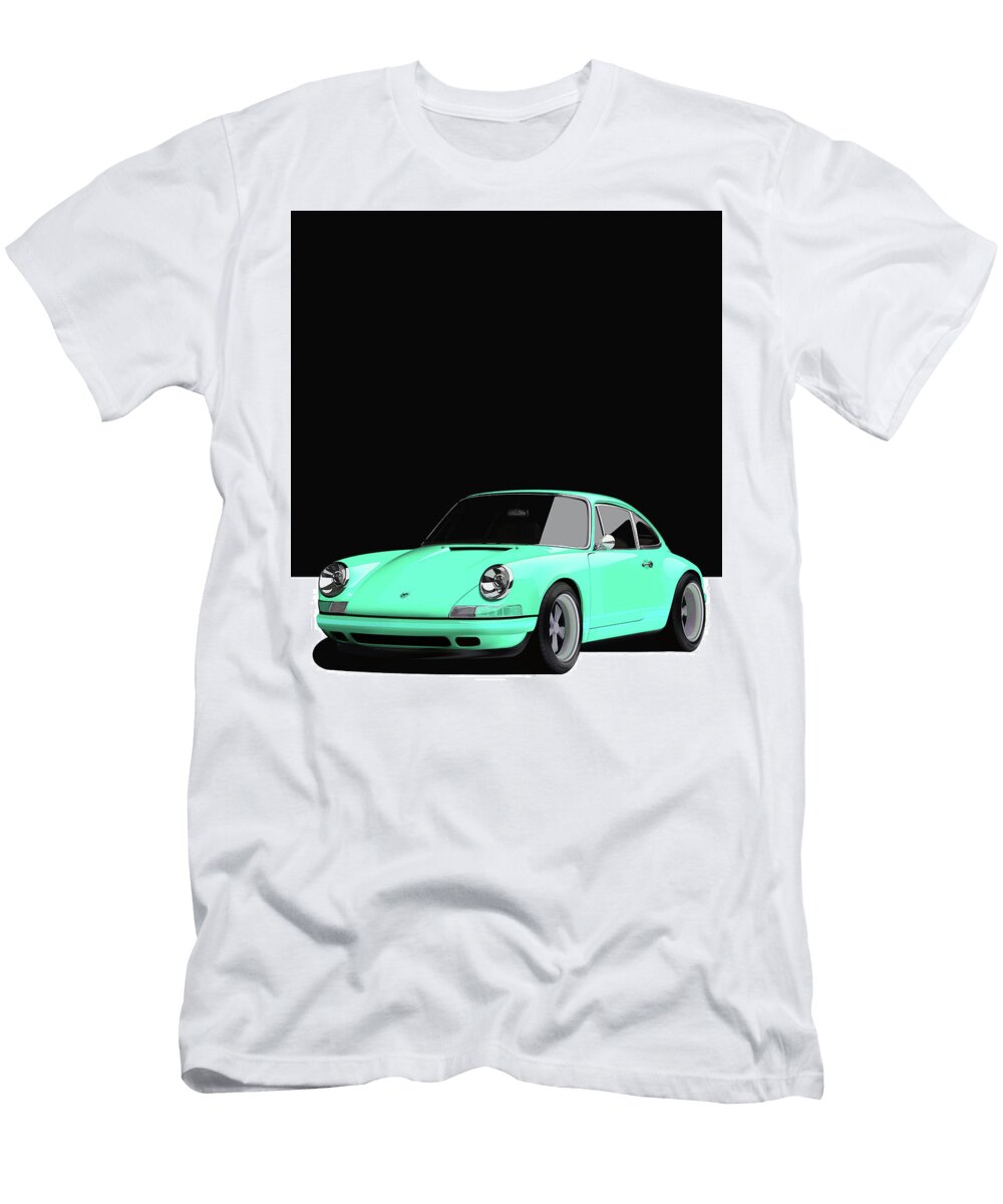 5 Light Blue Porsche 911 Classic Restomod Poster Thespeedart T-Shirt