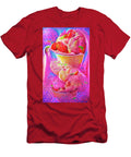 5 Painted Strawberry Ice Cream in Pink and Red Color Melting Ice Art Momente T-Shirt