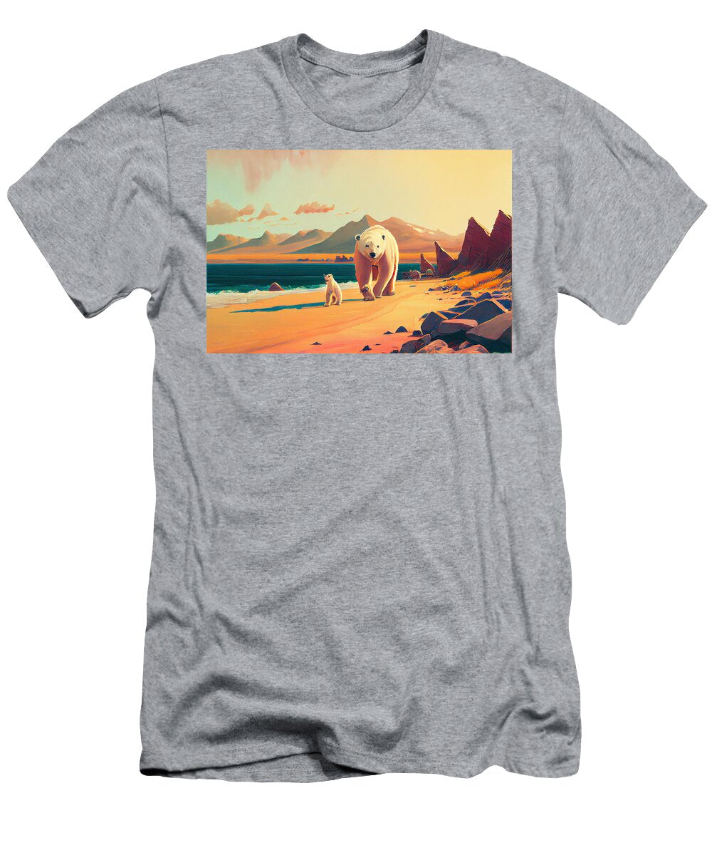 5 Polar Bear and Cub in a Jack Kirby Style Gentle By Asar Studios Celestial Images T-Shirt
