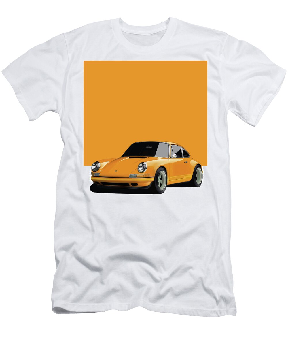 5 Porsche 911 Classic Restomod Poster Orange Thespeedart T-Shirt