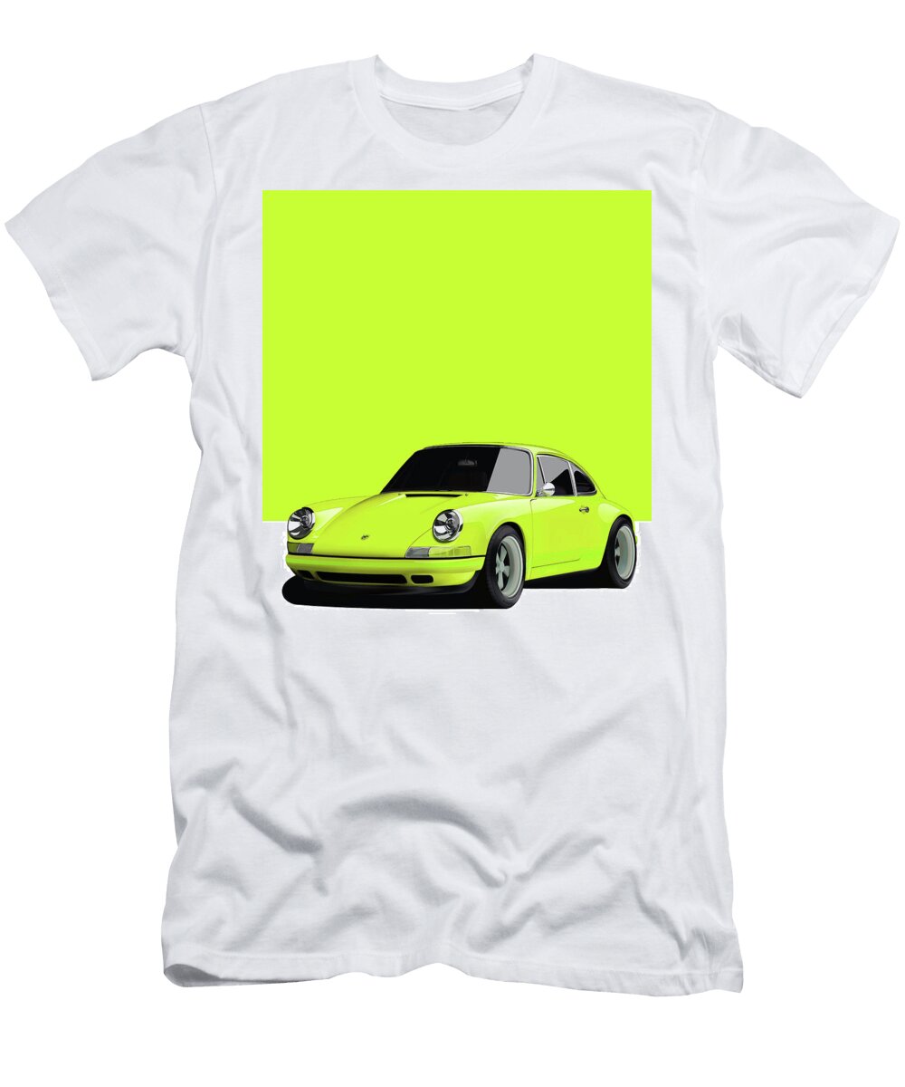 5 Porsche 911 Classic Restomod Poster Yellow Thespeedart T-Shirt