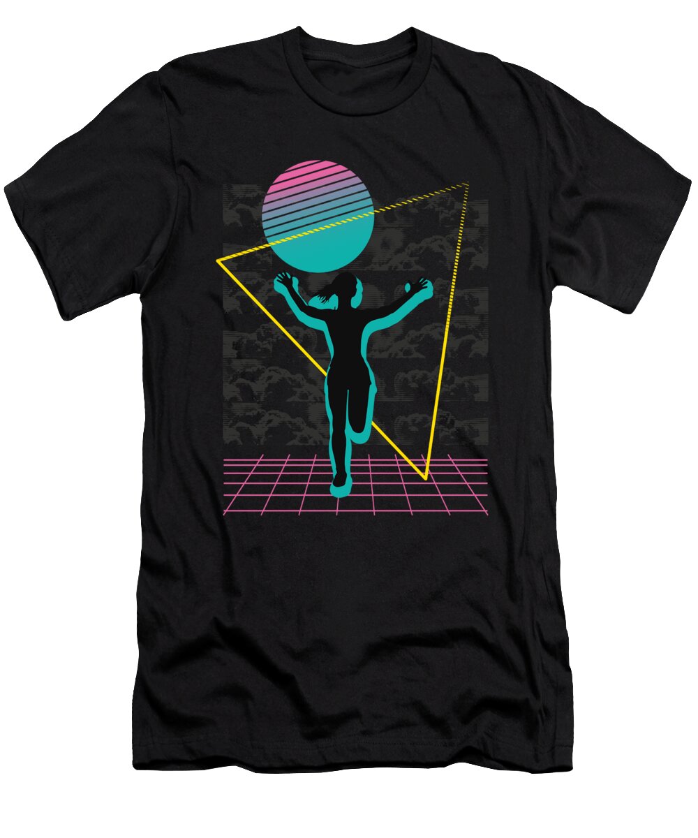 5 Vaporwave Synthwave Marathon Trail Running Greenoptix T-Shirt