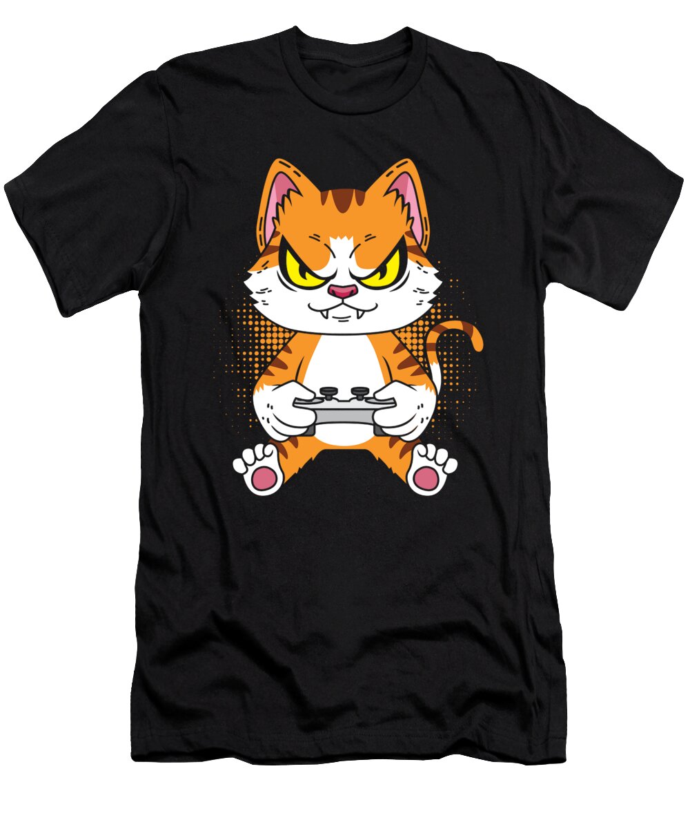 5 Video Games Gaming Gamer Cat Crazy Squirrel T-Shirt