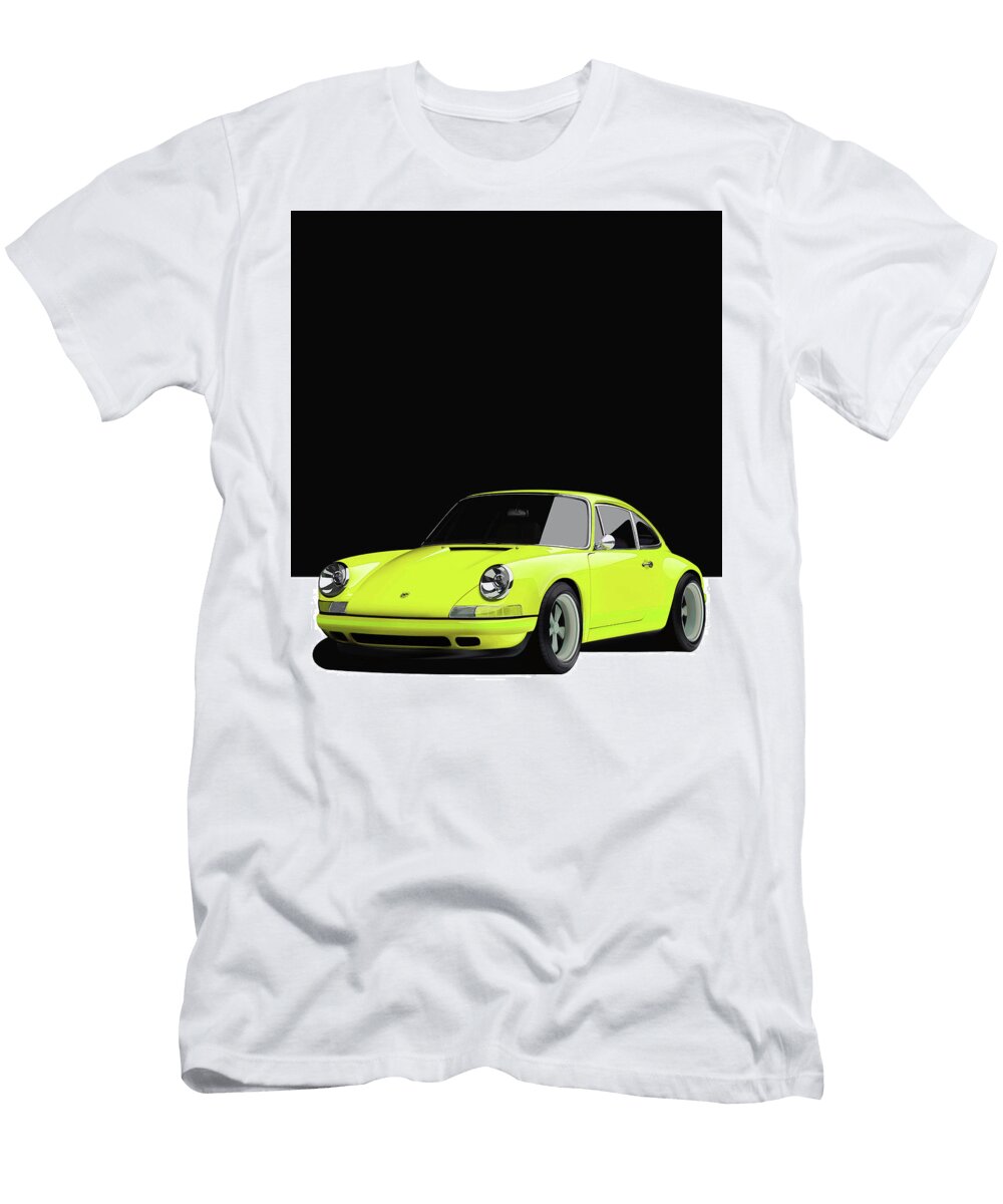 5 Yellow Porsche 911 Classic Restomod Poster Thespeedart T-Shirt
