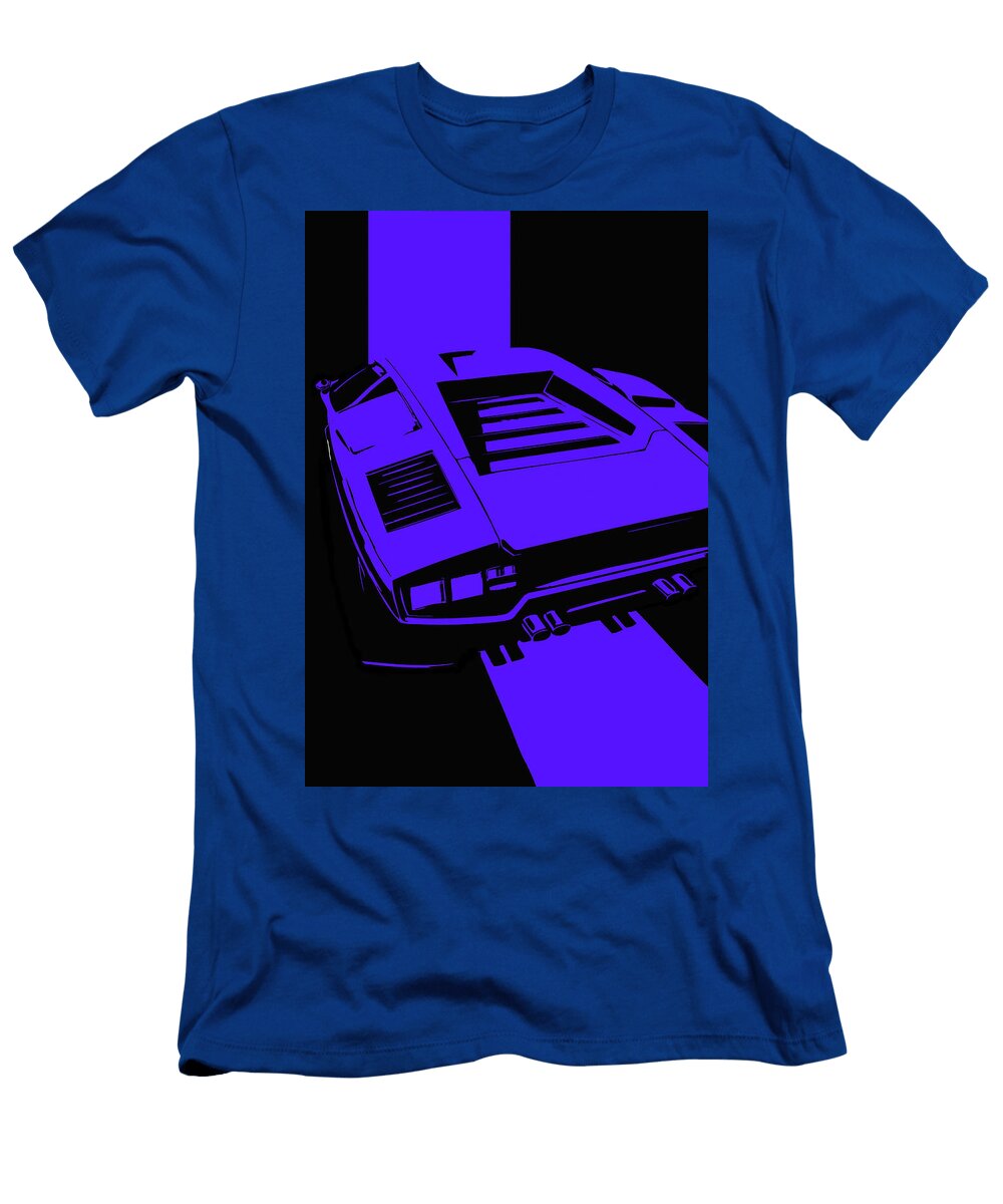 51 Lamborghini Countach Classic Italian Supercar Dark Backgroun Thespeedart T-Shirt