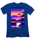 52 Synthwave Japanese Town with Moon Background Boon Mee T-Shirt