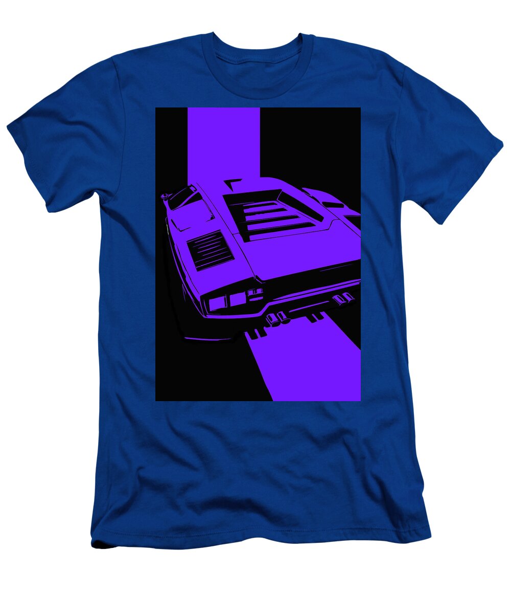 53 Lamborghini Countach Classic Italian Supercar Dark Backgroun Thespeedart T-Shirt