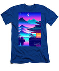 55 Synthwave Japanese Town with Moon Background Boon Mee T-Shirt