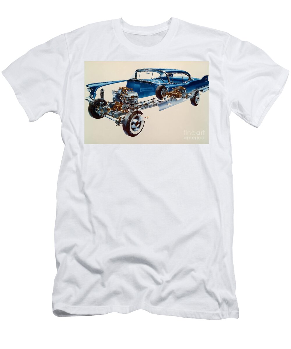 57 Cadillac Cutaway View Showing Suspension Clint Mclaughlin T-Shirt