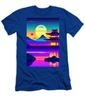57 Synthwave Japanese Town with Moon Background Boon Mee T-Shirt
