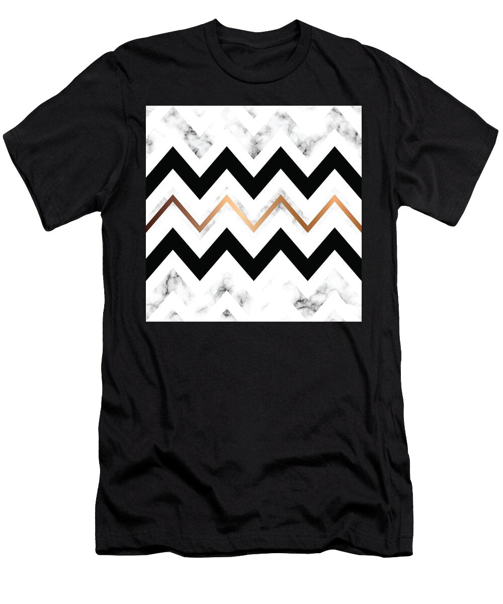 58 Vector Marble Texture Design with Golden Geometric Lines Jelena Obradovic T-Shirt