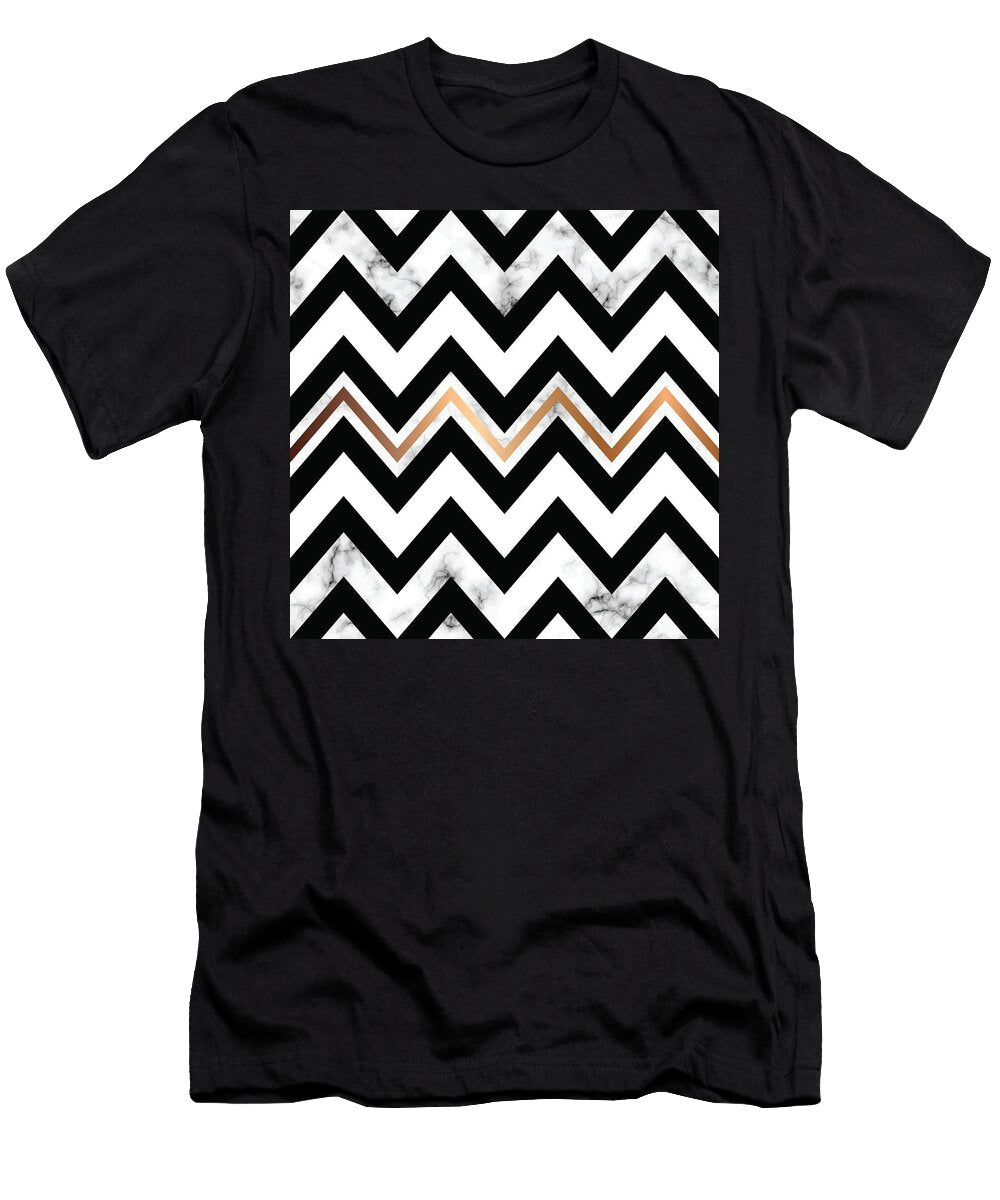 59 Vector Marble Texture Design with Golden Geometric Lines Jelena Obradovic T-Shirt