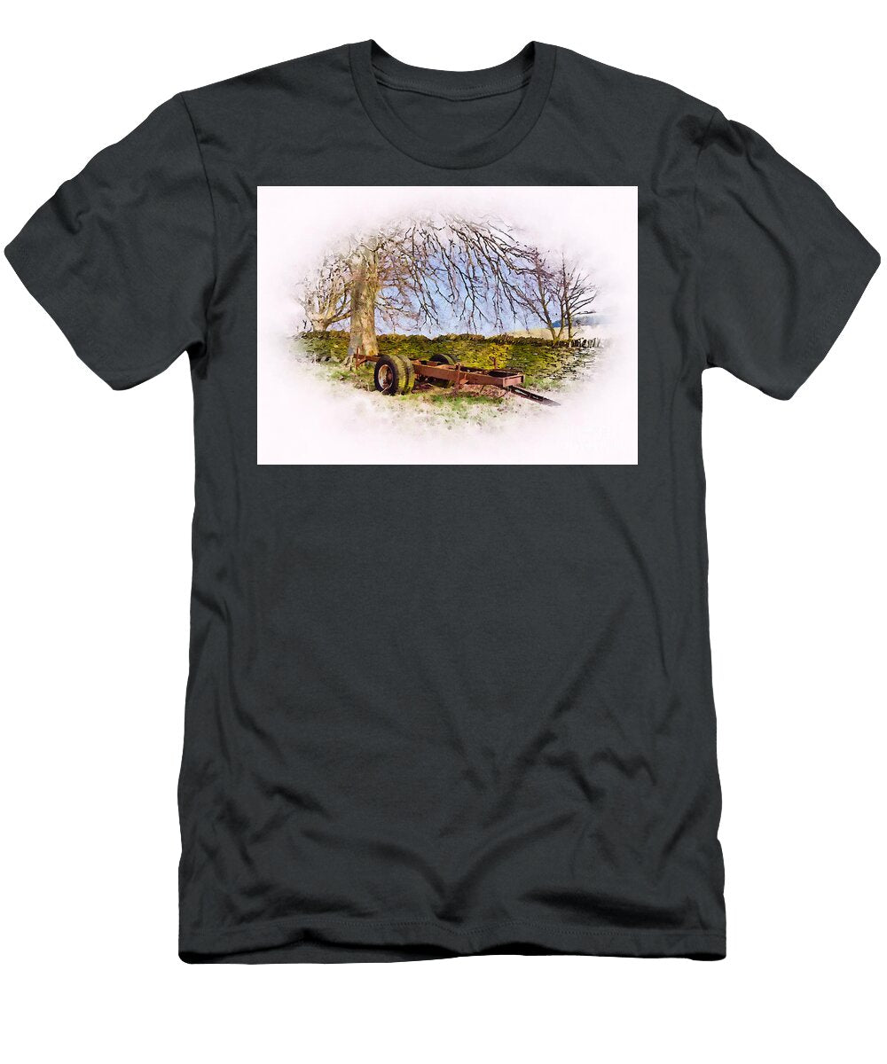 6 Abandoned Farm Trailer in a Scottish Field Jules Walters T-Shirt