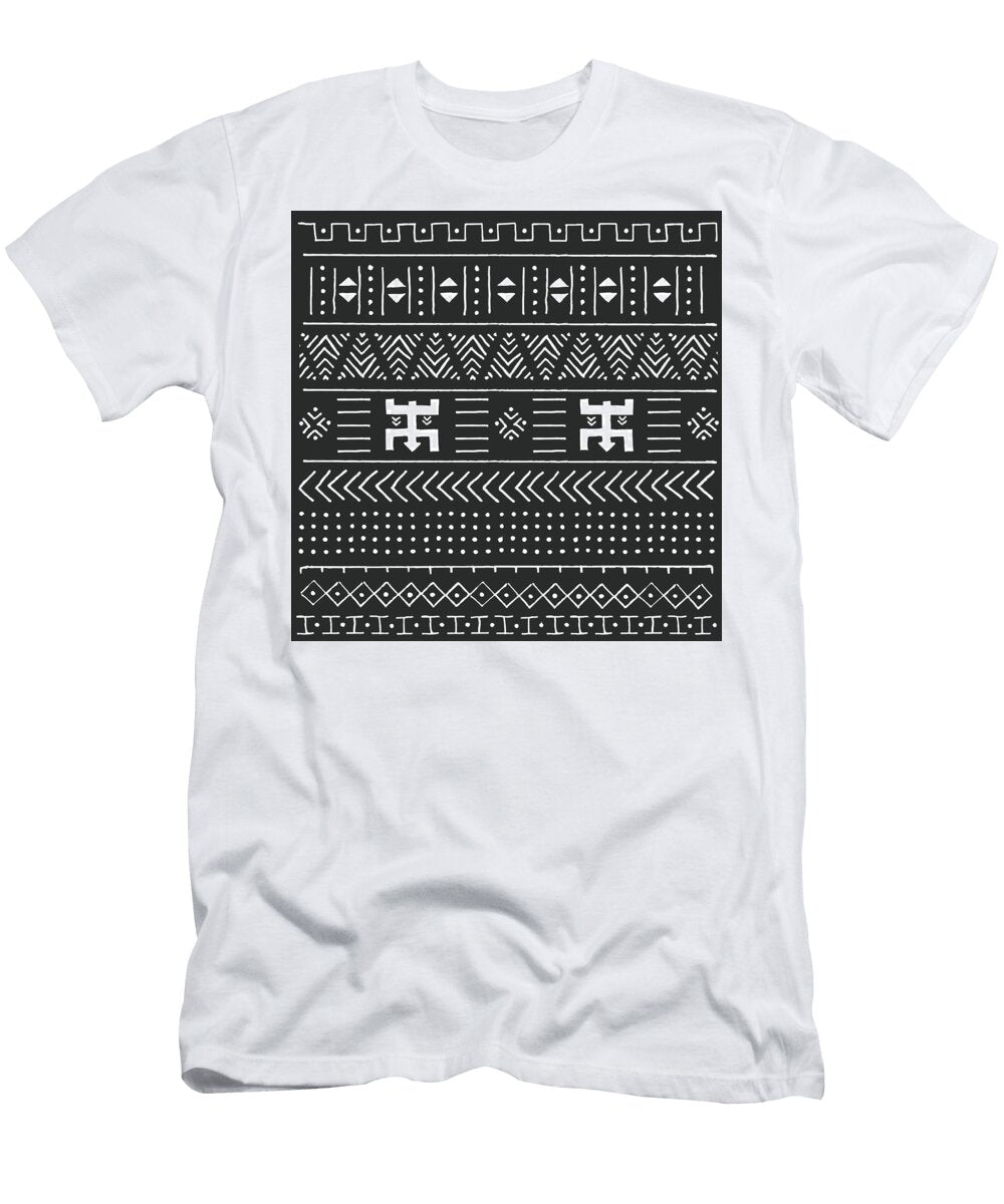 6 Black and White Tribal Ethnic Pattern with Geometric Elements T Jelena Obradovic T-Shirt