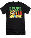 6 Gaming 11th Birthday Year Old Gamer Level 11 Unlocked Crazy Squirrel T-Shirt